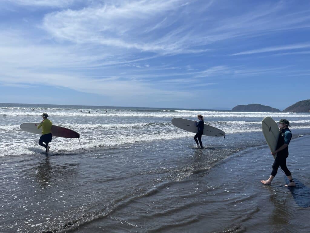 Surfers on the beach